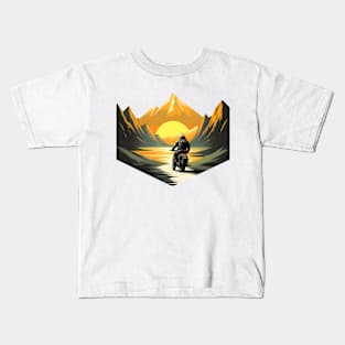 Biker between Mountains Kids T-Shirt